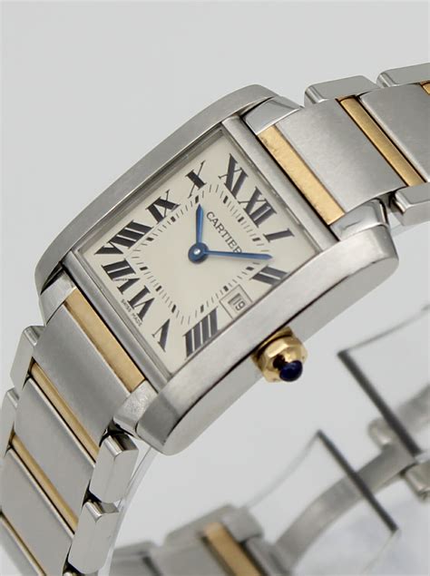 cartier tank francaise medium two tone|cartier tank francaise diamond watch.